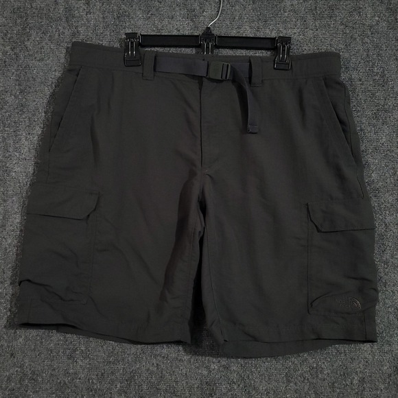 The North Face Cargo Shorts Mens 38 Hiking Travel Belted Outdoor Gray Nylon‎ - Picture 1 of 11